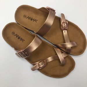 Rose Gold Anna Sandals NWOT